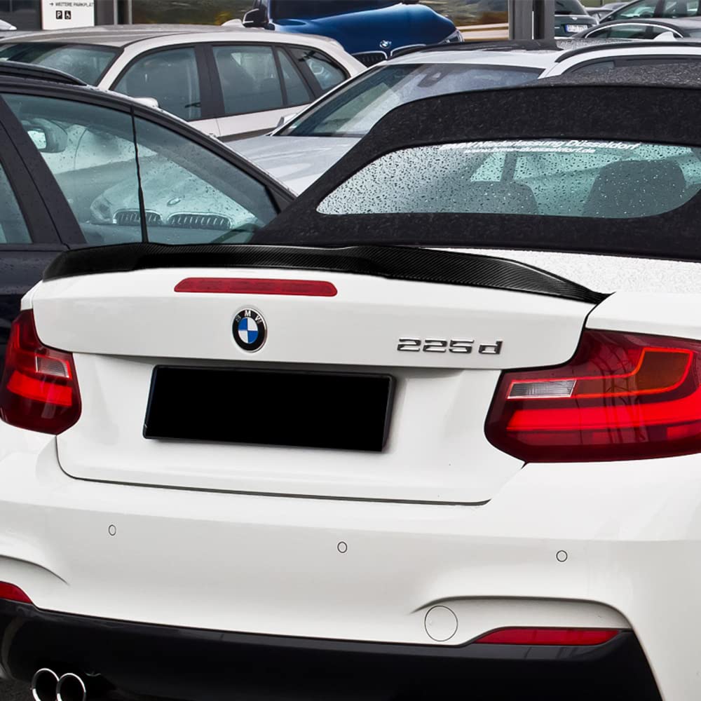 Q1-Tech Real Carbon Fiber PSM-Style Rear Trunk Spoiler Wing for 2015-2021 BMW 2-Series F23 (220i 230i M240i 228i M235i Convertible) - Enhances Aerodynamics & Sporty Look - Perfect for Car Enthusiasts & Performance Upgrades