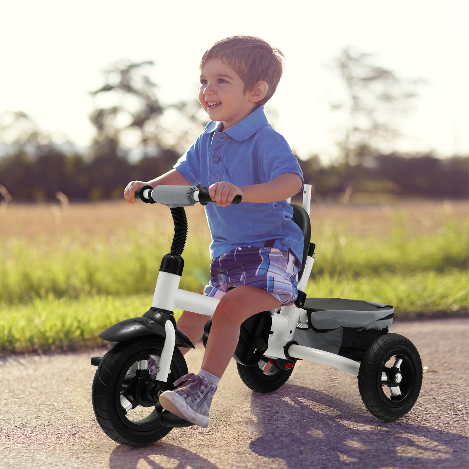 **Dreamade 3-in-1 Convertible Baby Tricycle for Kids 1-5 Years, Adjustable Push Bike with Reversible Seat, Canopy & Storage Basket – Toddler Balance Bike for Indoor & Outdoor Play**    *(Use for Park Rides, Neighborhood Strolls, or Learning Balance at Home)*
