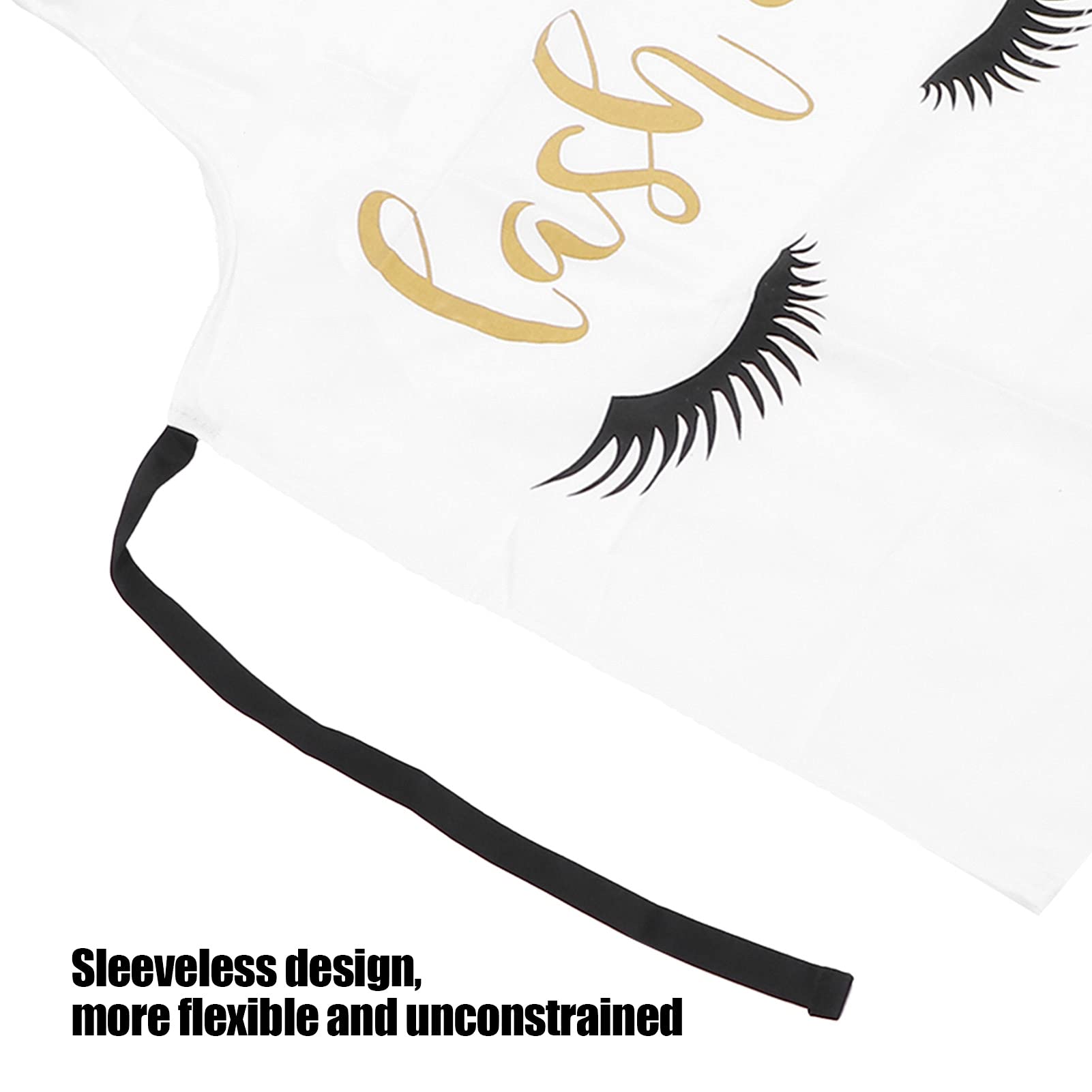 Premium Lash Salon Apron - Breathable & Flexible Eyelash Extension Apron with Stylish Eyelash Pattern - Ideal for Home & Professional Eyelash Technicians (White) - Perfect for Lash Extensions, Beauty Treatments & Salon Use