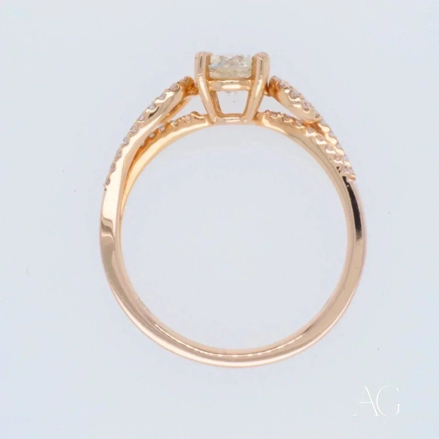 18k Rose Gold Diamond Ring for Women - Elegant & Romantic Engagement, Wedding, Anniversary Jewelry Gift - Perfect for Proposals, Bridal, and Special Occasions