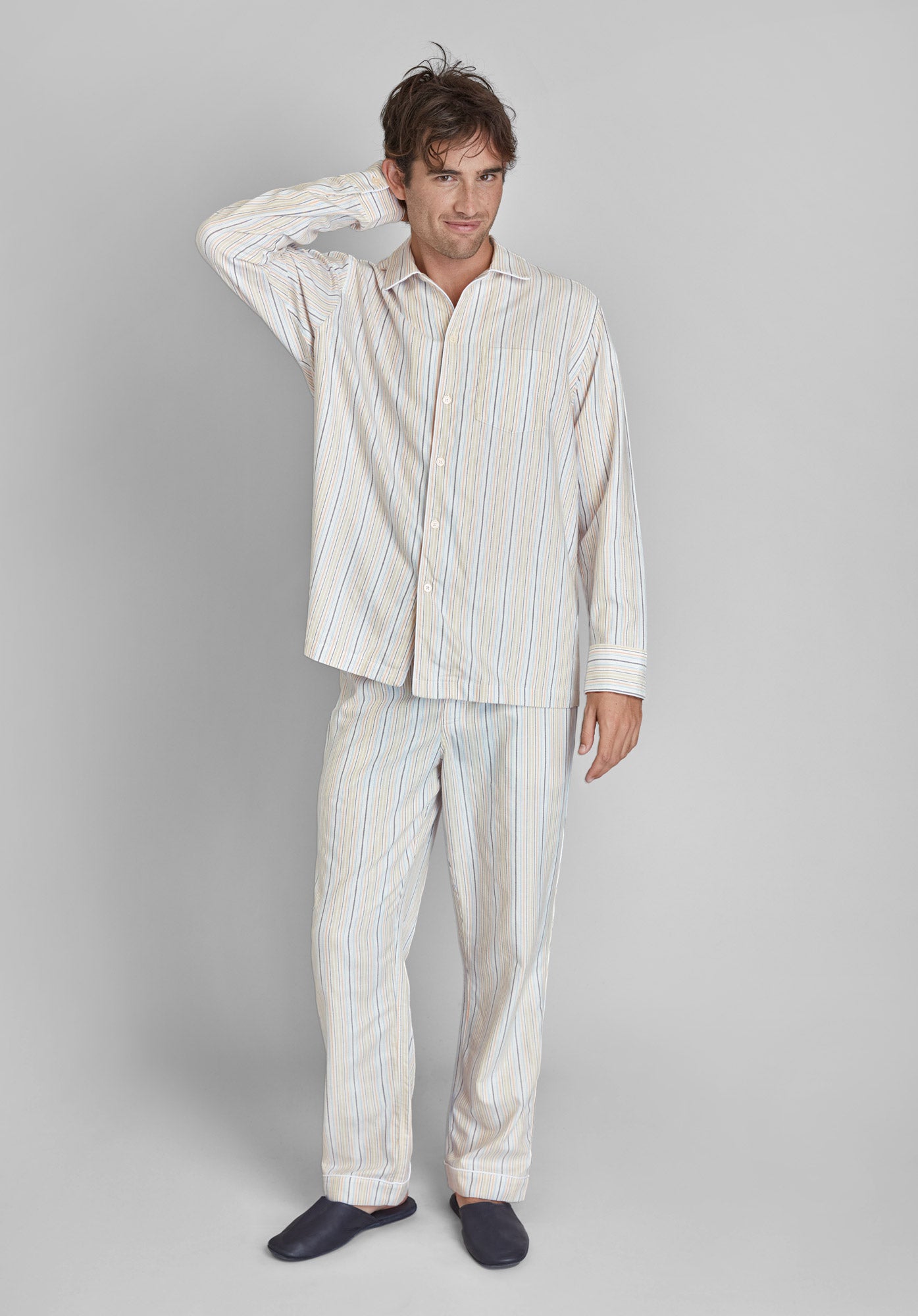 Henry Pajama Set in Twill Stripe - Soft & Comfortable Men's Sleepwear for Relaxing at Home or Lounging