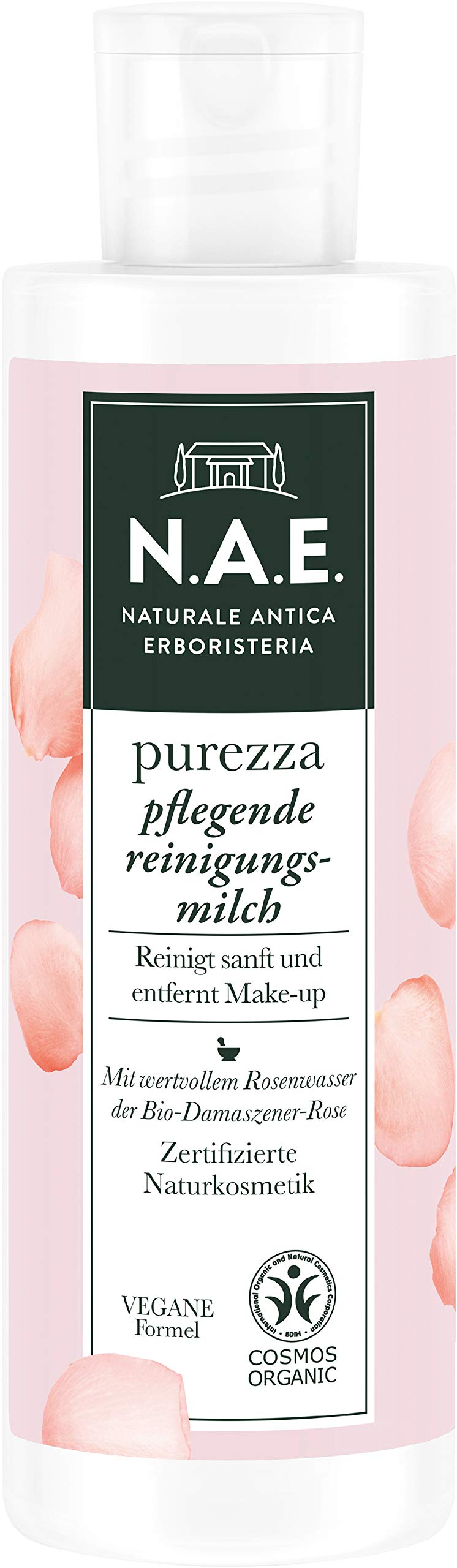 N.A.E. Naturale Antica Erboristeria Organic Nourishing Cleansing Milk - 200ml | Vegan, Cosmos Certified | Gentle Face Wash for Dry & Sensitive Skin | Perfect for Daily Skincare Routine & Makeup Removal