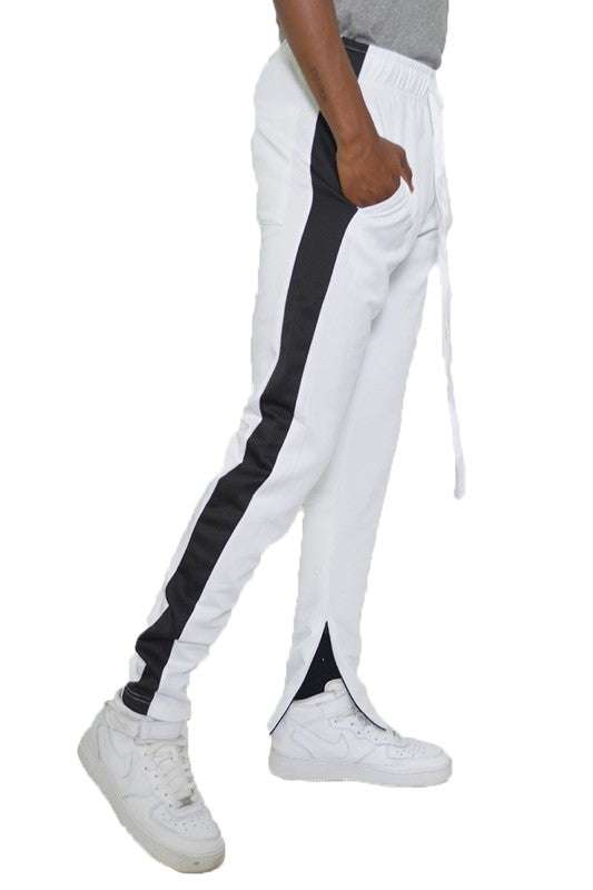 Slim Fit Single Stripe Jogger Pants for Men - Comfortable Athletic Track Pants with Elastic Waistband - Perfect for Running, Gym Workouts & Casual Wear