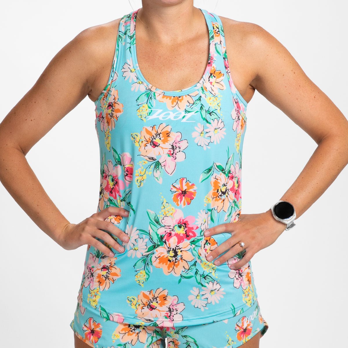 Women's Limited Edition Running Singlet - Jasmine Print | Lightweight & Breathable for Marathon, Jogging & Gym Workouts