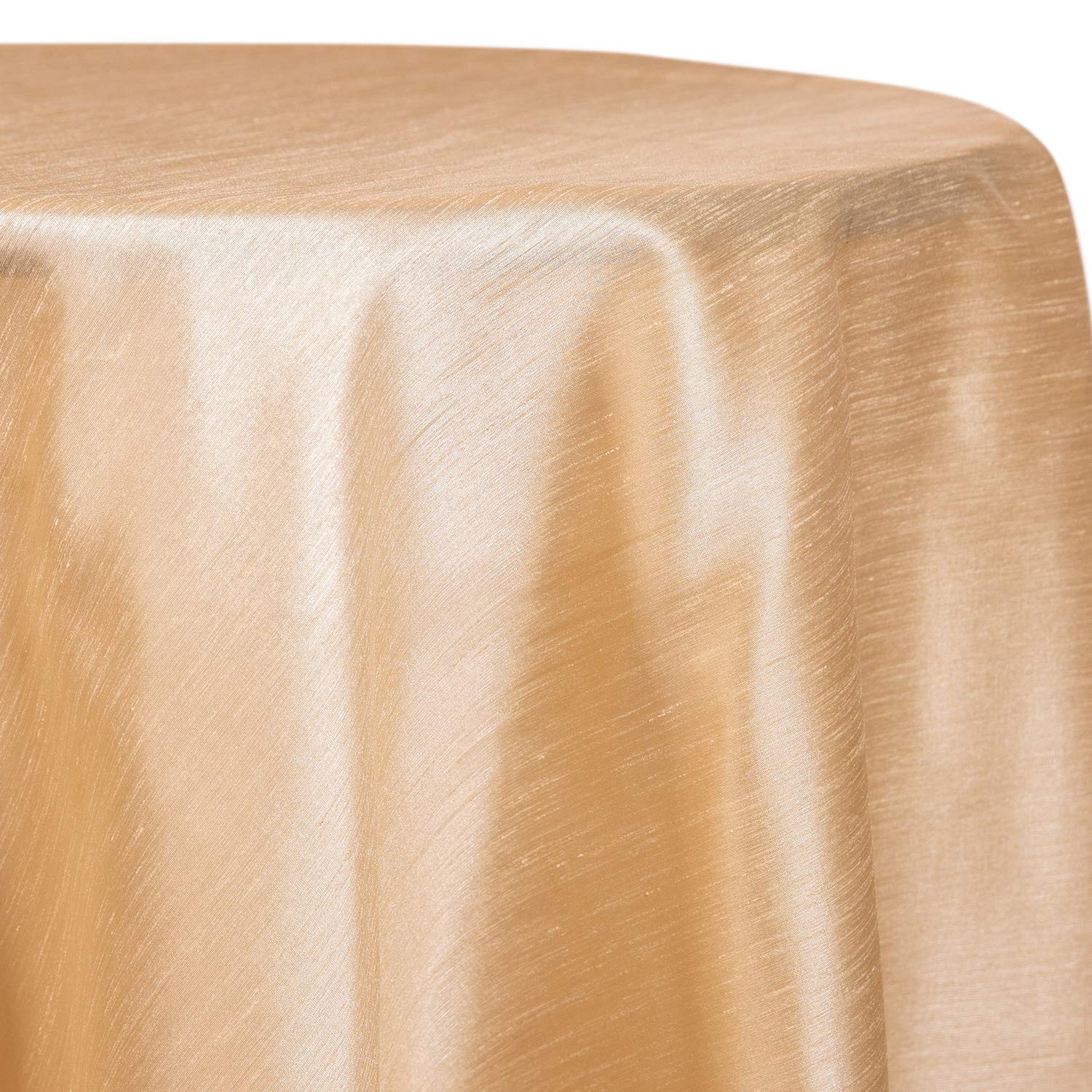 KS Linens Champagne Capri 120-Inch Round Tablecloth - Flame Resistant Polyester Fabric for 60-Inch Tables - Perfect for Weddings, Banquets & Formal Dining Events