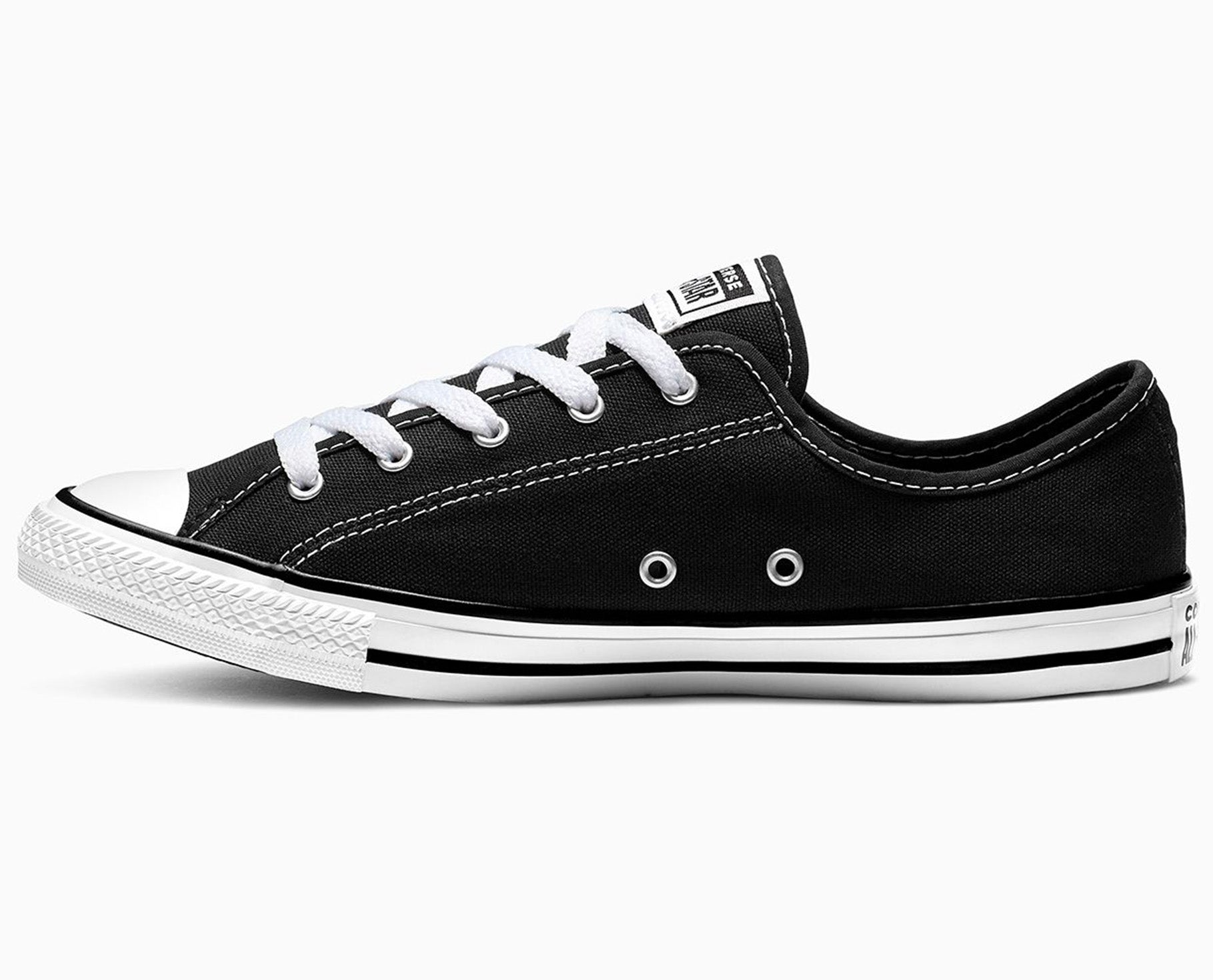 Converse Women's Chuck Taylor All Star Dainty Ox Sneakers - Black Canvas Low Top Shoes for Casual Wear & Everyday Fashion