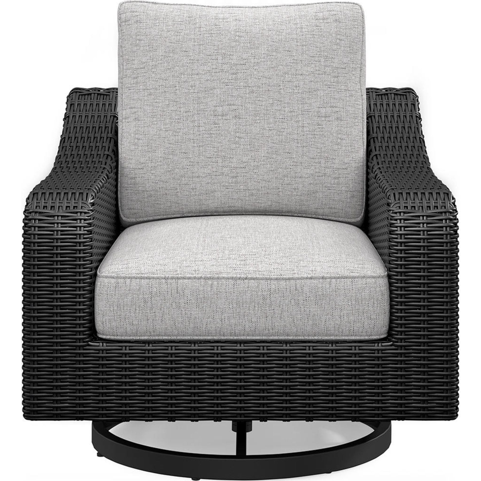 Beachcroft Outdoor Swivel Lounge Chair with Cushion - Black/Light Gray - Patio, Poolside & Garden Relaxation - Weather-Resistant & Comfortable