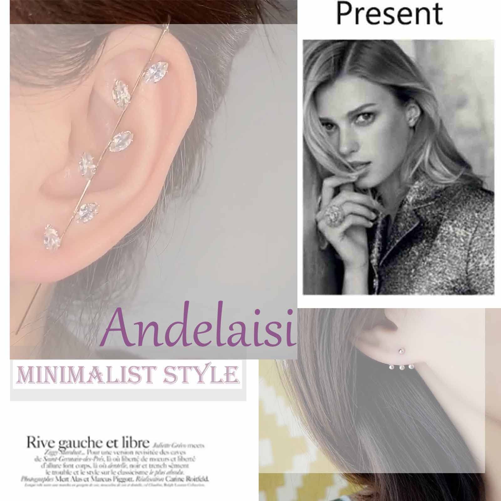 Andelaisi Silver Hollow Heart Dangle Earrings - Asymmetrical Retro Love Hoop Earrings for Women | Valentine's Day Gift, Date Night, Wedding Jewelry