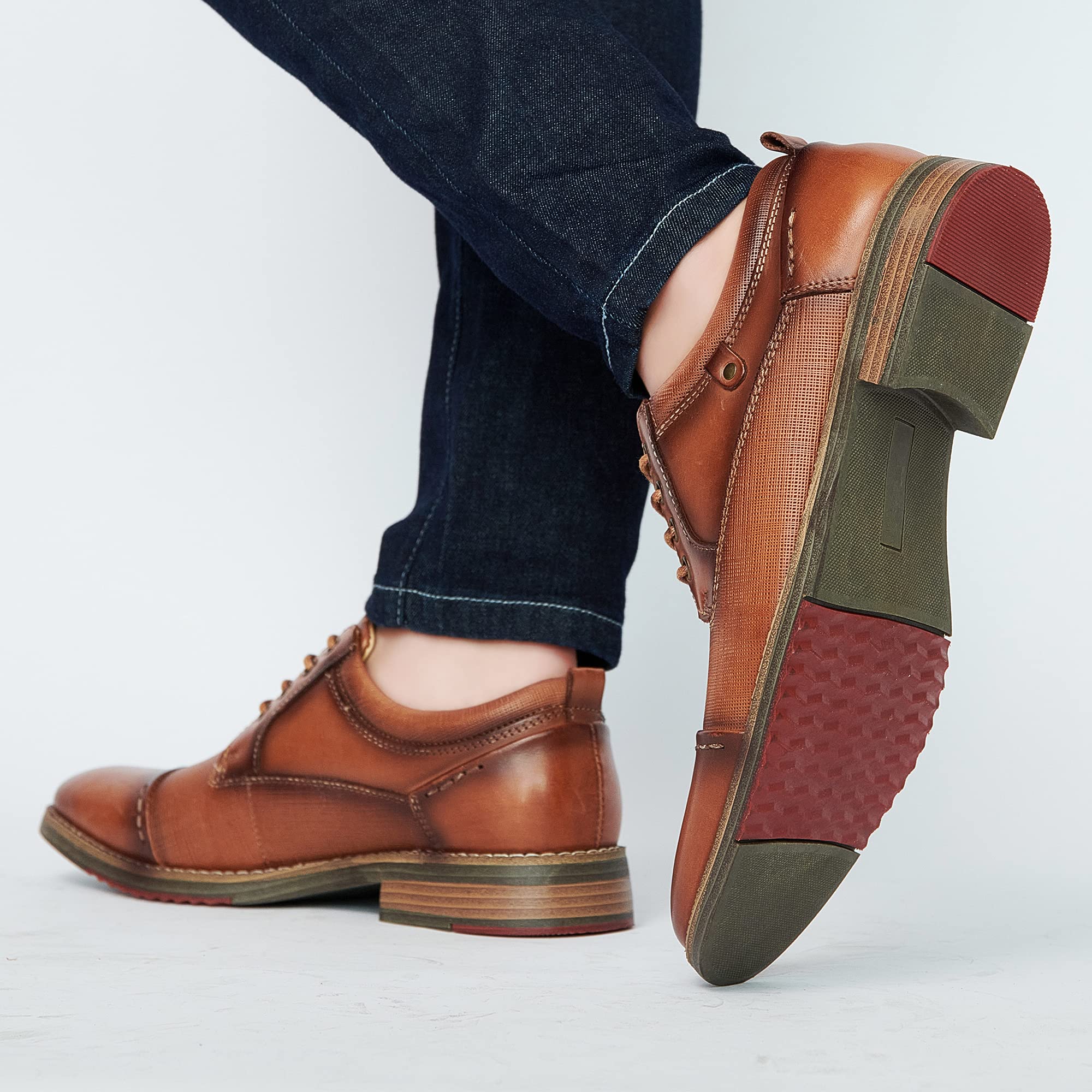 Arkbird Men's Genuine Leather Oxford Dress Shoes - Comfortable Business Formal Shoes for Work & Office | Professional Wedding & Party Footwear