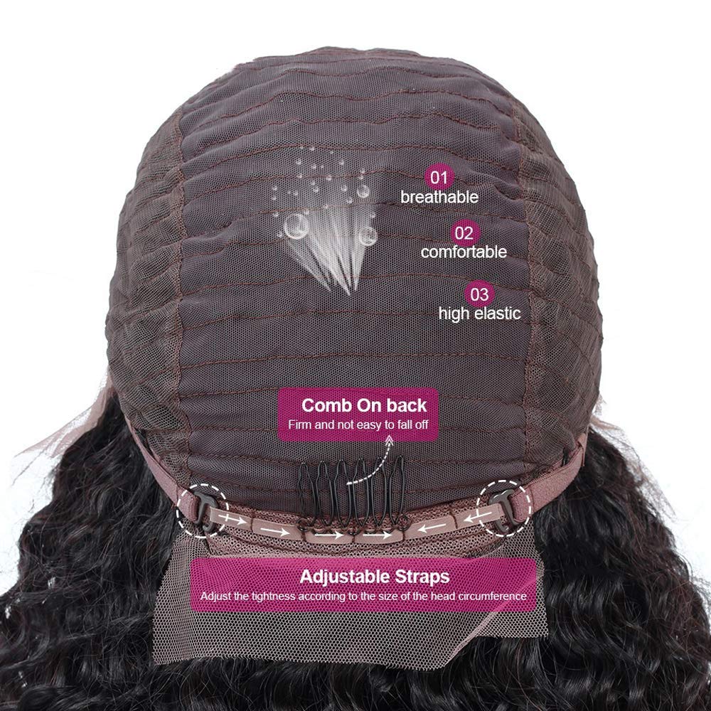 ALLRUN 4x4 Kinky Curly Human Hair Wig - Pre Plucked Glueless Lace Closure Wig 24 Inch 180% Density for Black Women | Wear & Go Natural Look for Daily Wear, Parties & Special Occasions