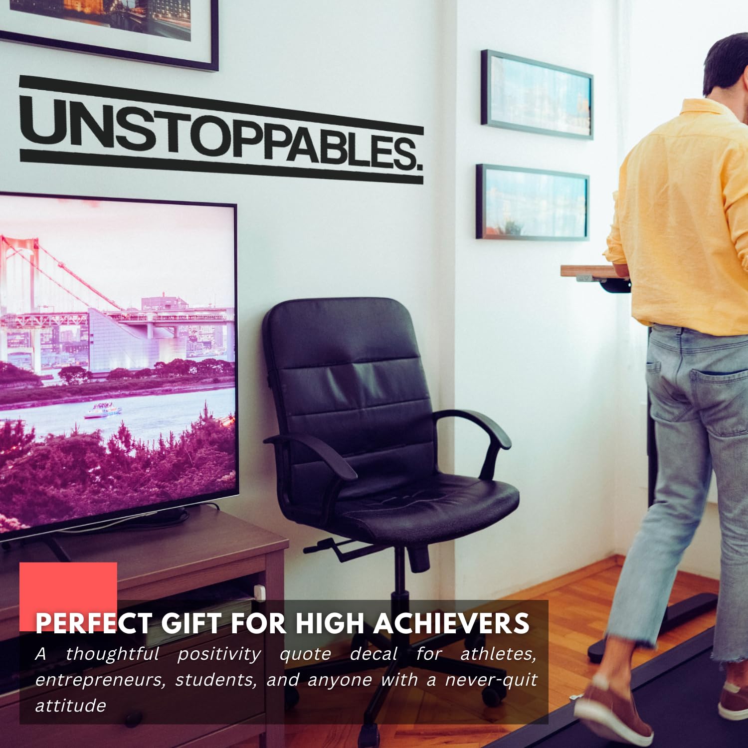 Unstoppables Motivational Wall Decal - Inspirational Teamwork Quote Vinyl Sticker for Home, Office & Gym - Removable Success Art Decor - Perfect for Business Signs & Motivational Spaces