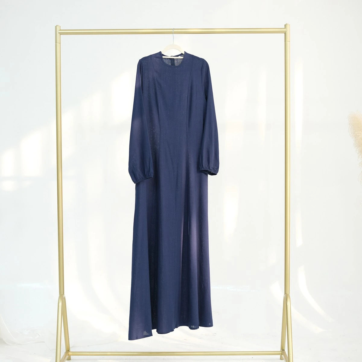 Premium Linen Cotton Blend Waist Abaya Dress #25955 - Modest Islamic Fashion for Women, Perfect for Prayer, Eid, and Special Occasions