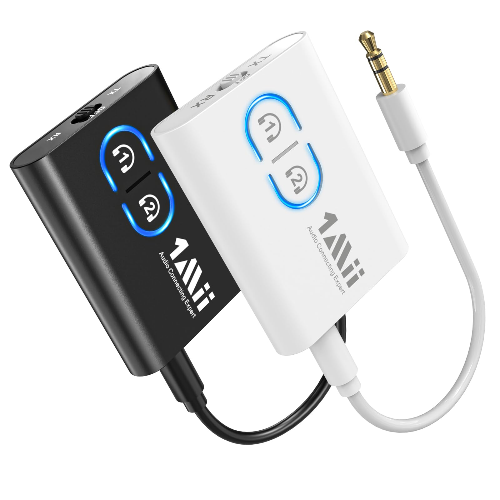 1Mii Bluetooth 5.3 Transmitter & Receiver for TV - Dual Link AptX Adaptive/Low Latency/HD Audio - Wireless Audio Adapter for Headphones, Home Stereo, Airplane, Boat & Gym Use - Perfect for Home Theater, Travel & Workout