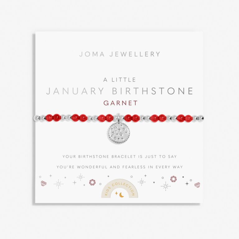 Joma Jewellery January Birthstone Bracelet for Kids - Perfect Gift for Birthdays, Christmas & Special Occasions