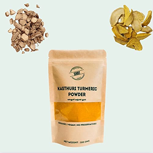 Organic Kasthuri Turmeric Powder for Skin Care, Natural Bath Scrub & Face Mask - Glow Boosting, Anti-Aging & Exfoliating | Perfect for DIY Beauty Treatments & Ayurvedic Skincare Rituals