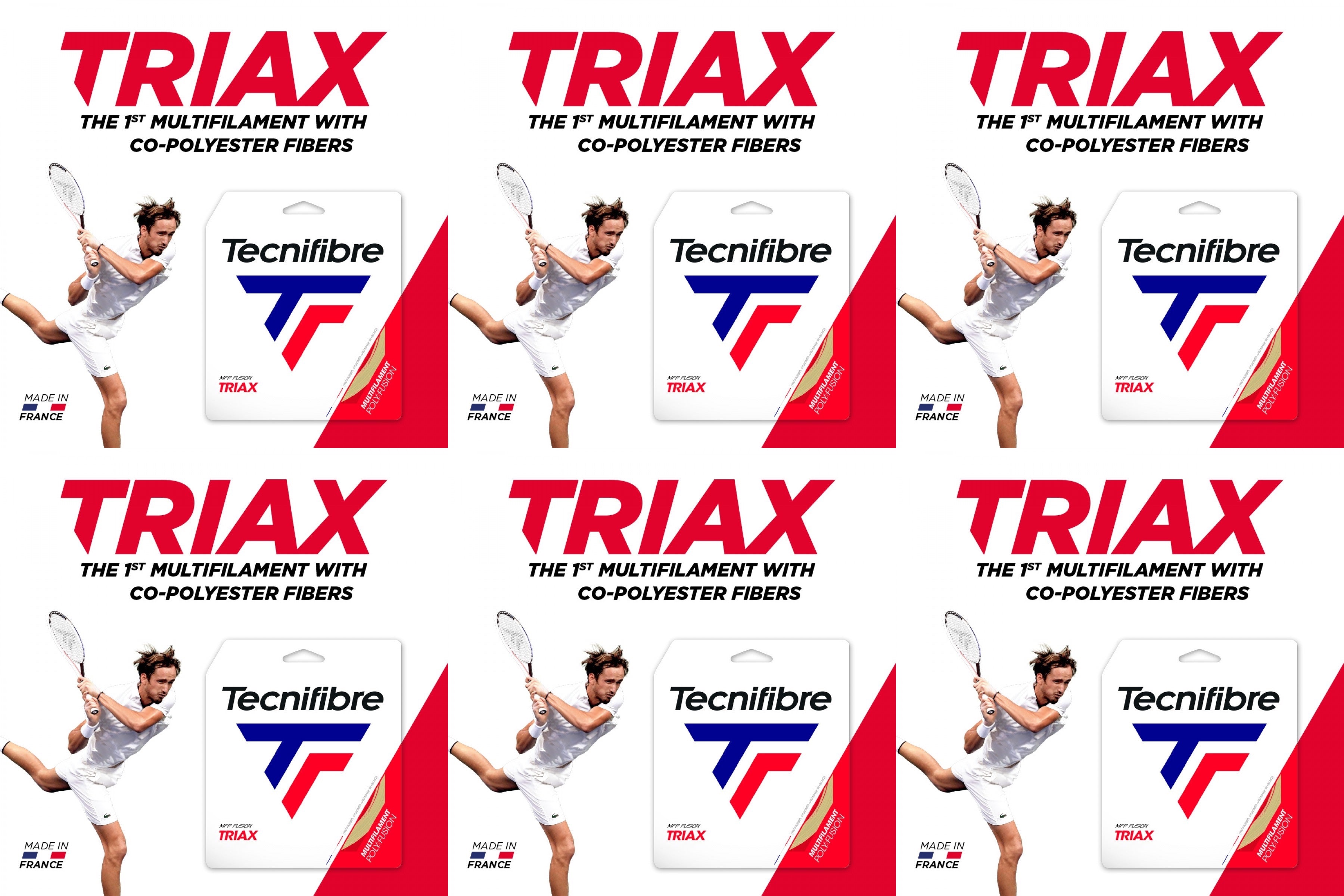 Tecnifibre Triax Tennis String - High Performance Multifilament for Power & Control | Perfect for Competitive Play & Advanced Players