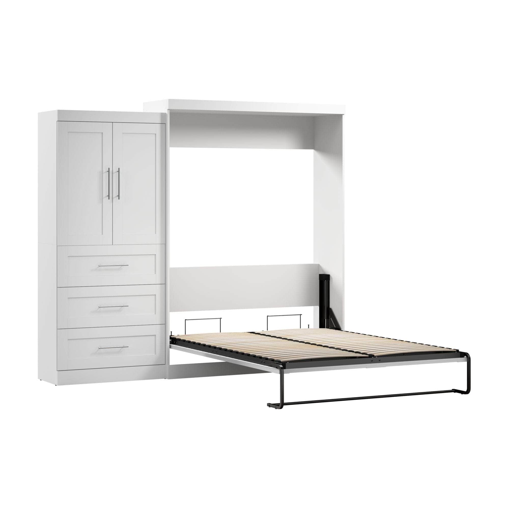Pur Queen Murphy Wall Bed with Storage Drawers (101 Inch) - 4 Color Options | Space-Saving Wall Bed for Small Apartments, Guest Rooms & Home Offices