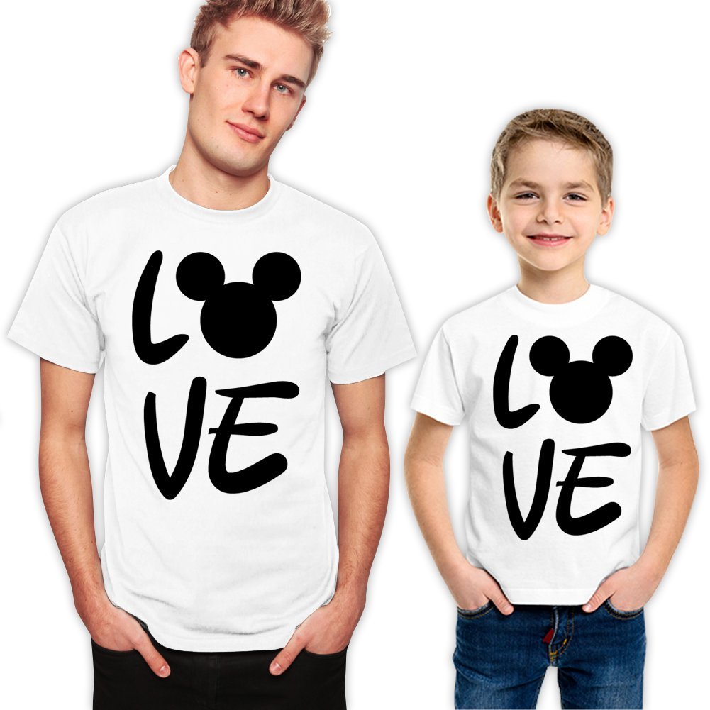 Mickey Mouse Matching Father and Son T-Shirts Set - Cute Disney Family Outfits for Father's Day, Birthday, and Casual Wear