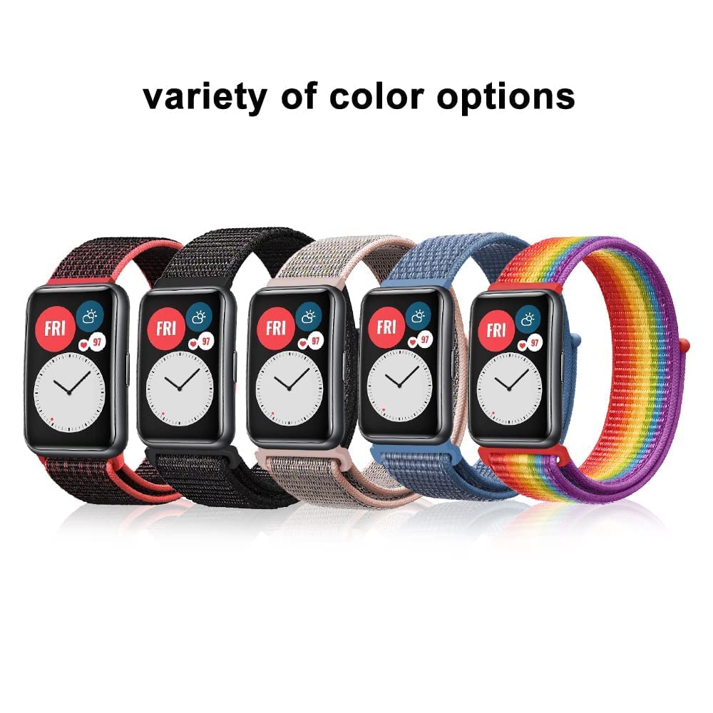 Niboow Nylon Strap for Huawei Watch Fit - Soft, Lightweight, Breathable Velcro Watch Band for Men, Women & Kids | Perfect for Sports, Workouts & Everyday Wear