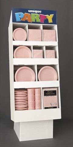 Unique Industries 32027 156-Piece Pastel Pink Plasticware Party Display Set - Perfect for Birthday Parties, Baby Showers & Wedding Decorations