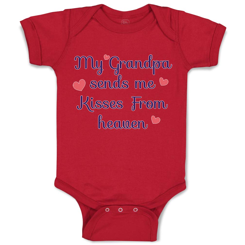 Funny Cute Rascals Baby Bodysuit - 'My Grandpa Sends Kisses from Heaven' Cotton Outfit for Newborn Boys & Girls | Perfect for Family Photos, Grandparents Day & Heavenly Remembrance Gifts
