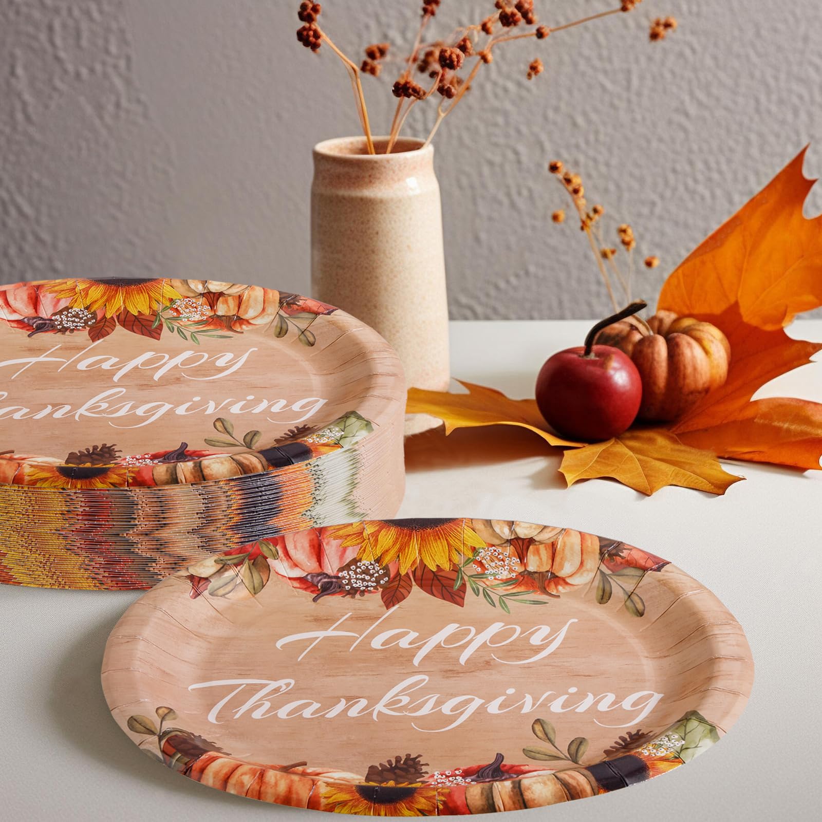 50-Pack Thanksgiving Paper Plates - 10