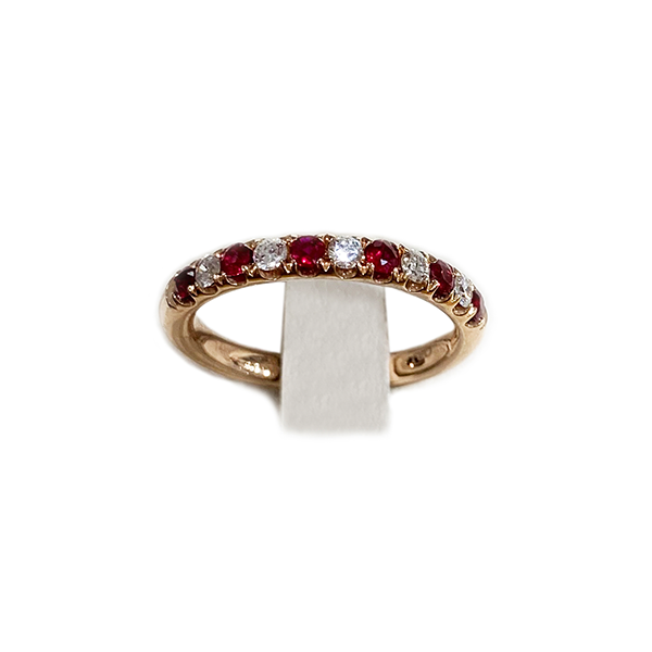 14K Rose Gold Ruby Ring for Women - Elegant Stackable Band for Engagement, Wedding, Anniversary & Everyday Wear