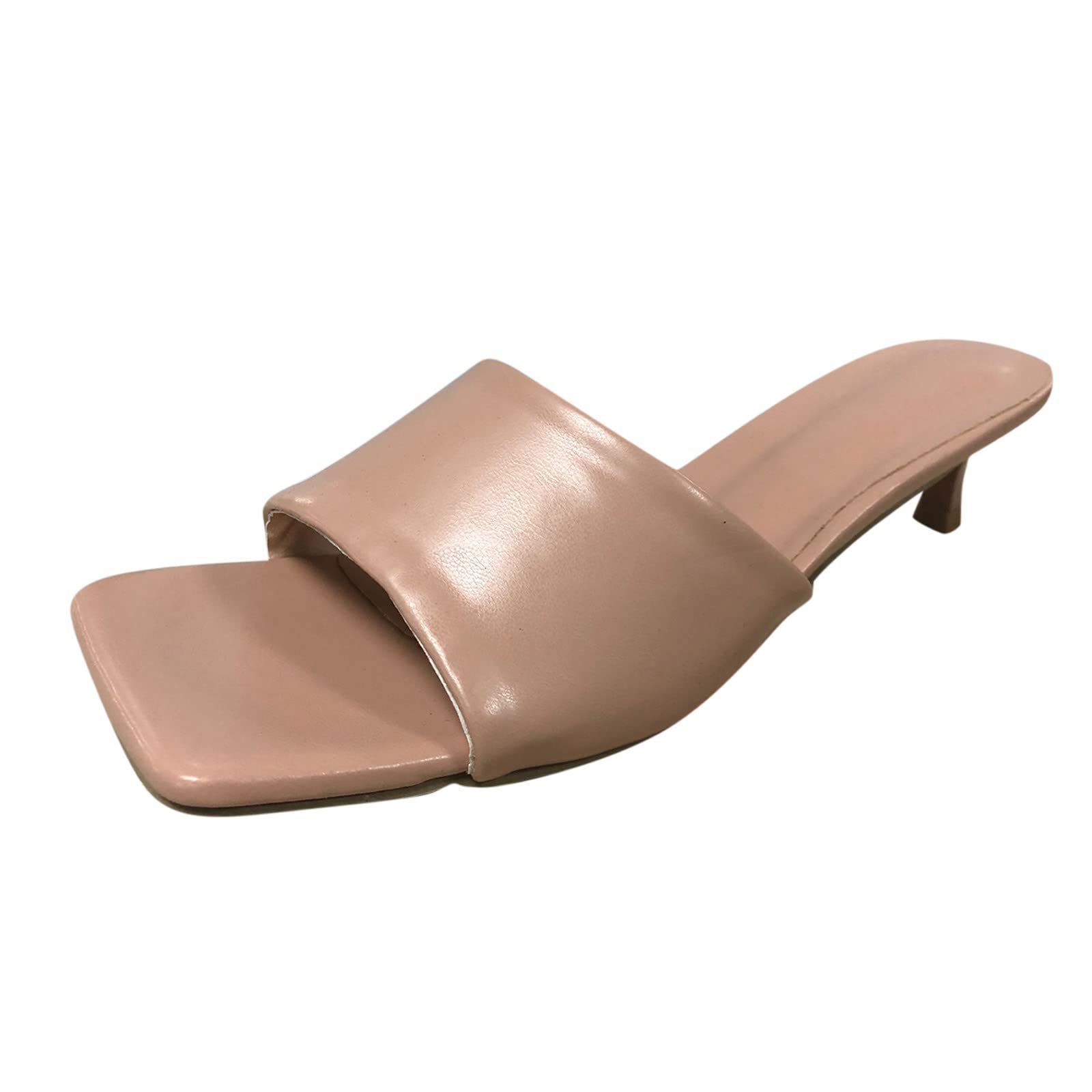 Women's Casual Summer Sandals - Peep Toe Mid Heel Solid Color Simple Style (Sizes 5-12) | Perfect for Beach, Vacation & Everyday Wear