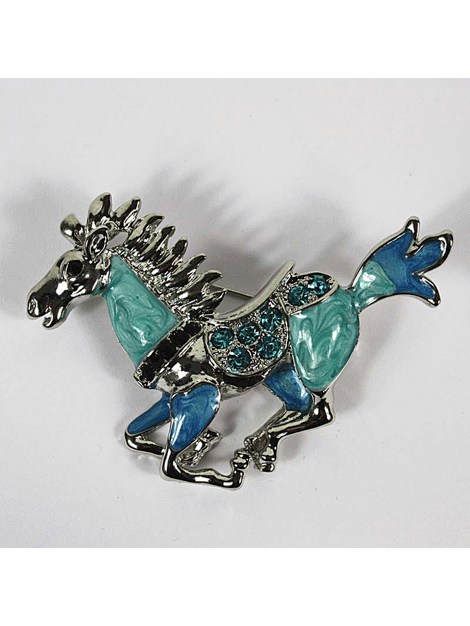Elegant Blue Horse Brooch Pin - Vintage Horse Jewelry for Women - Perfect for Blazers, Scarves & Hat Decorations