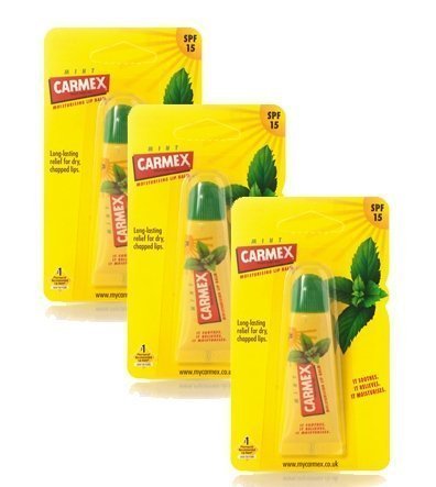 Carmex Lip Balm Tube - 3 Pack (10g Each) | Mint Flavor for Moisturizing & Soothing Dry Lips - Perfect for Winter, Travel & Daily Use