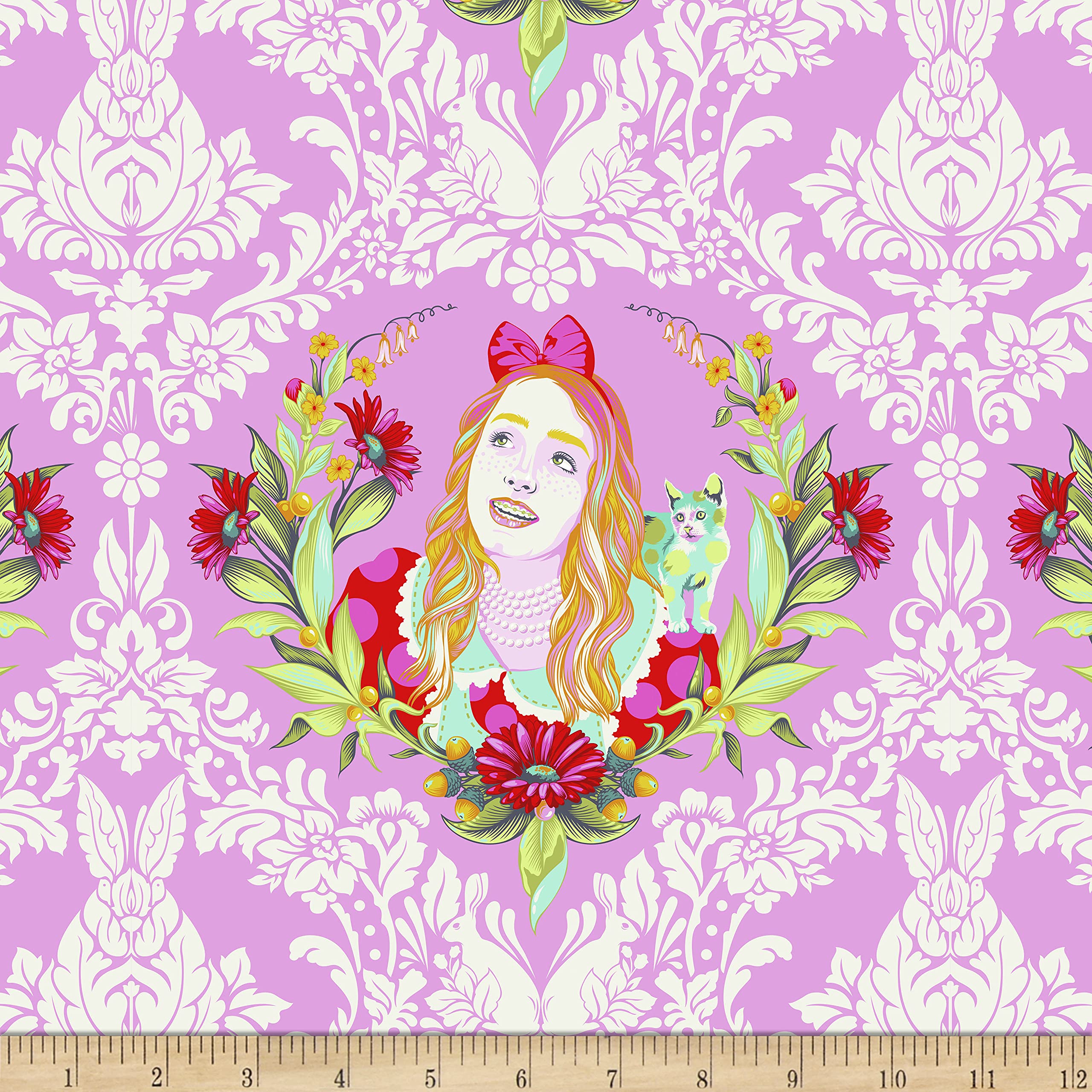 Tula Pink Curiouser and Curiouser Alice in Wonderland Quilting Fabric by the Yard - Premium Cotton Fabric for Quilting, Sewing & DIY Craft Projects