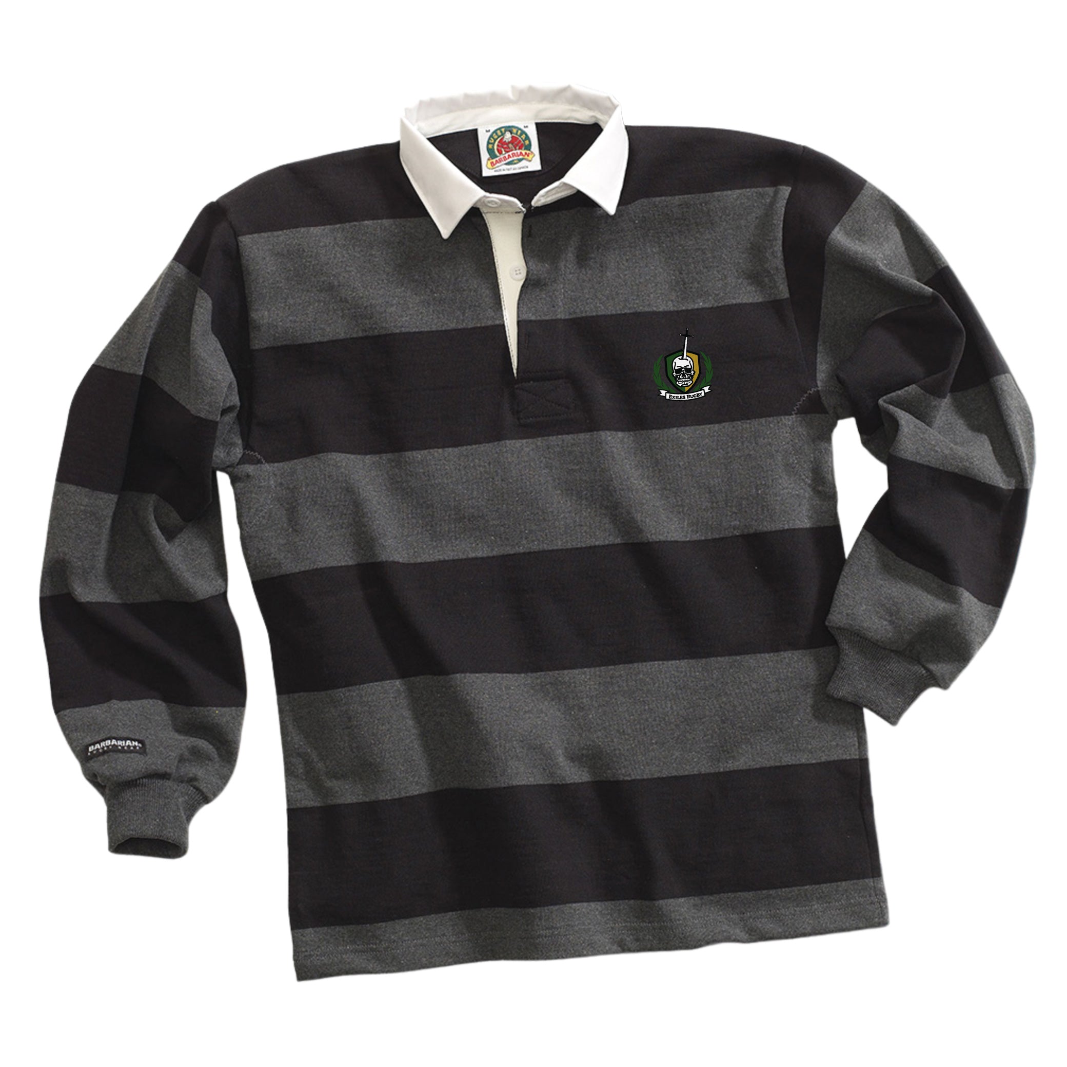 Exiles RFC Traditional 4 Inch Stripe Rugby Jersey - Breathable Sports Shirt for Rugby Training & Match Play - Perfect for Club Games, Fan Support & Casual Wear