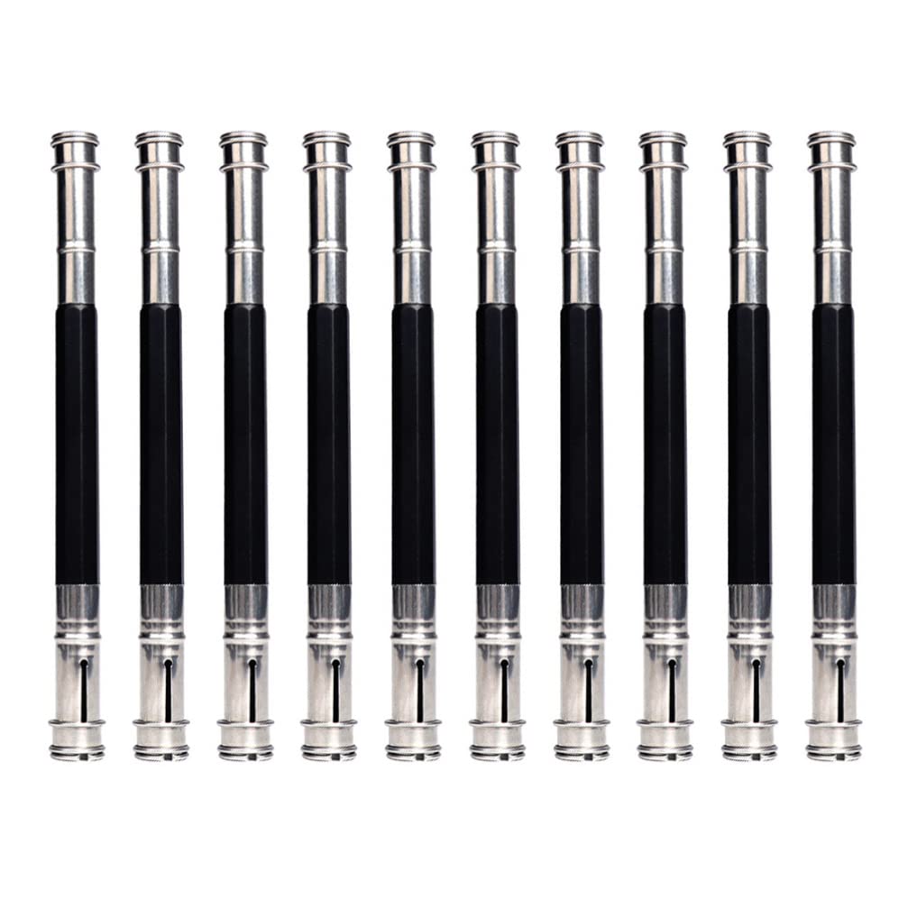 DOITOOL 10pcs Stainless Steel Pencil Extender for Art Drawing - Dual Head Holder for Color Pencils, Perfect for Artists & Students