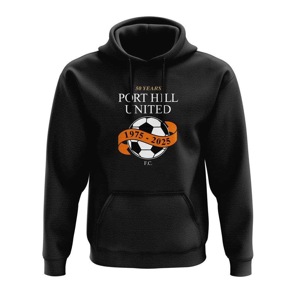 Port Hill United 50th Anniversary Commemorative Hoodie with Chest Print - Perfect for Club Members, Alumni Events & Casual Wear