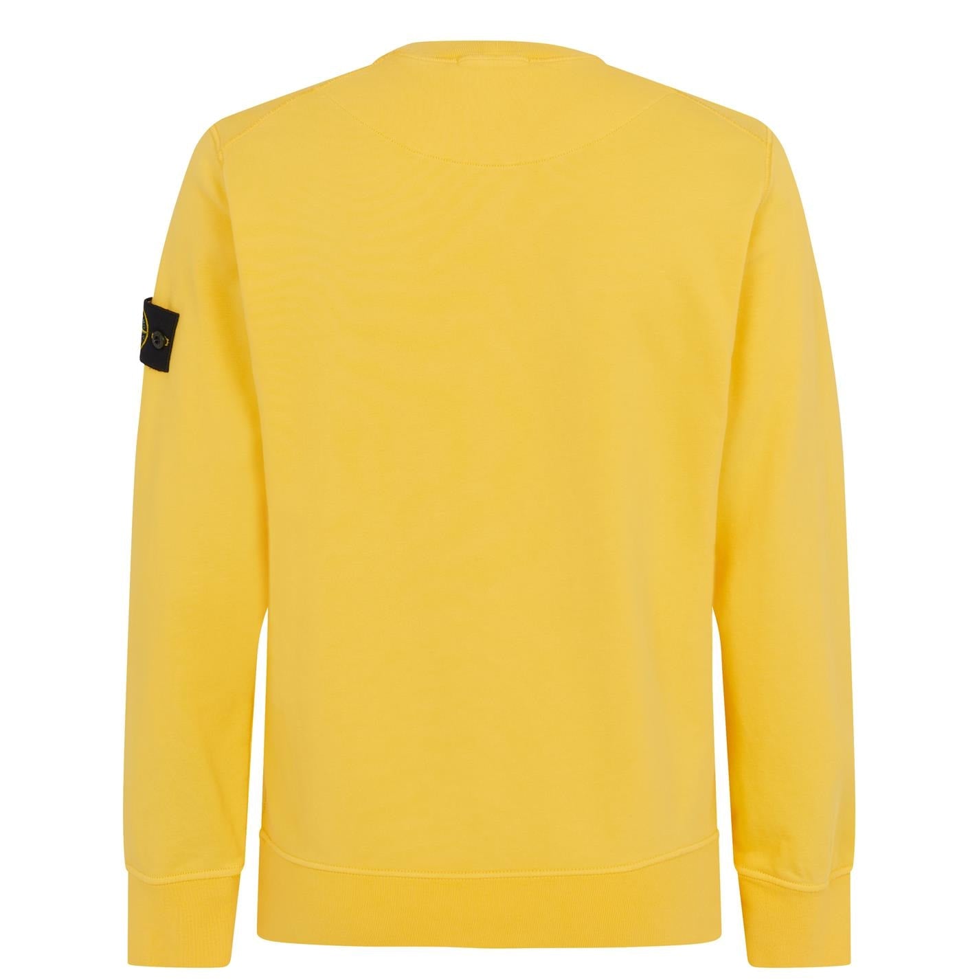 Stone Island Giallo Sweatshirt for Men - Premium Cotton Hoodie with Iconic Badge - Perfect for Streetwear & Casual Outfits