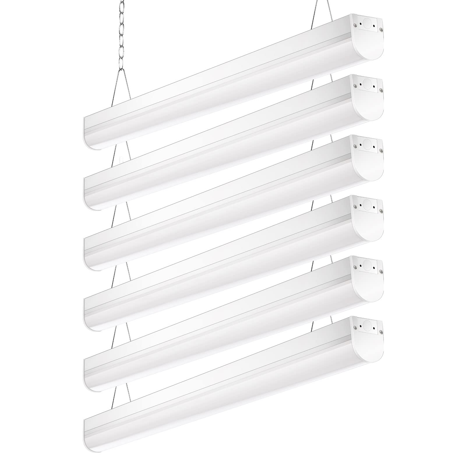 4FT LED Shop Light - 5000K/4000K/3500K Selectable Color Temperature, 0-10V Dimmable Linear Strip Lights - 6 Pack Commercial Ceiling Fixture for Garage, Workshop, Warehouse - Energy Efficient Fluorescent Replacement - Perfect for Task Lighting in Industrial Spaces