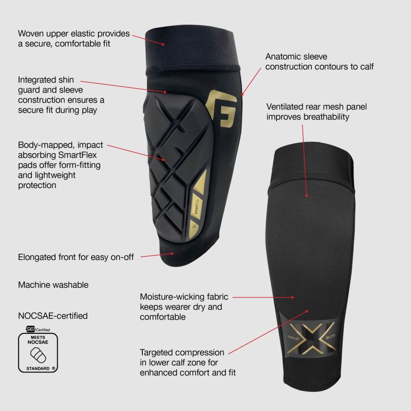 G FORM PRO S ELITE X SHINGUARD - Premium Impact Protection Shin Guards for Soccer, Hockey & Extreme Sports - Perfect for Training, Games & High-Impact Activities