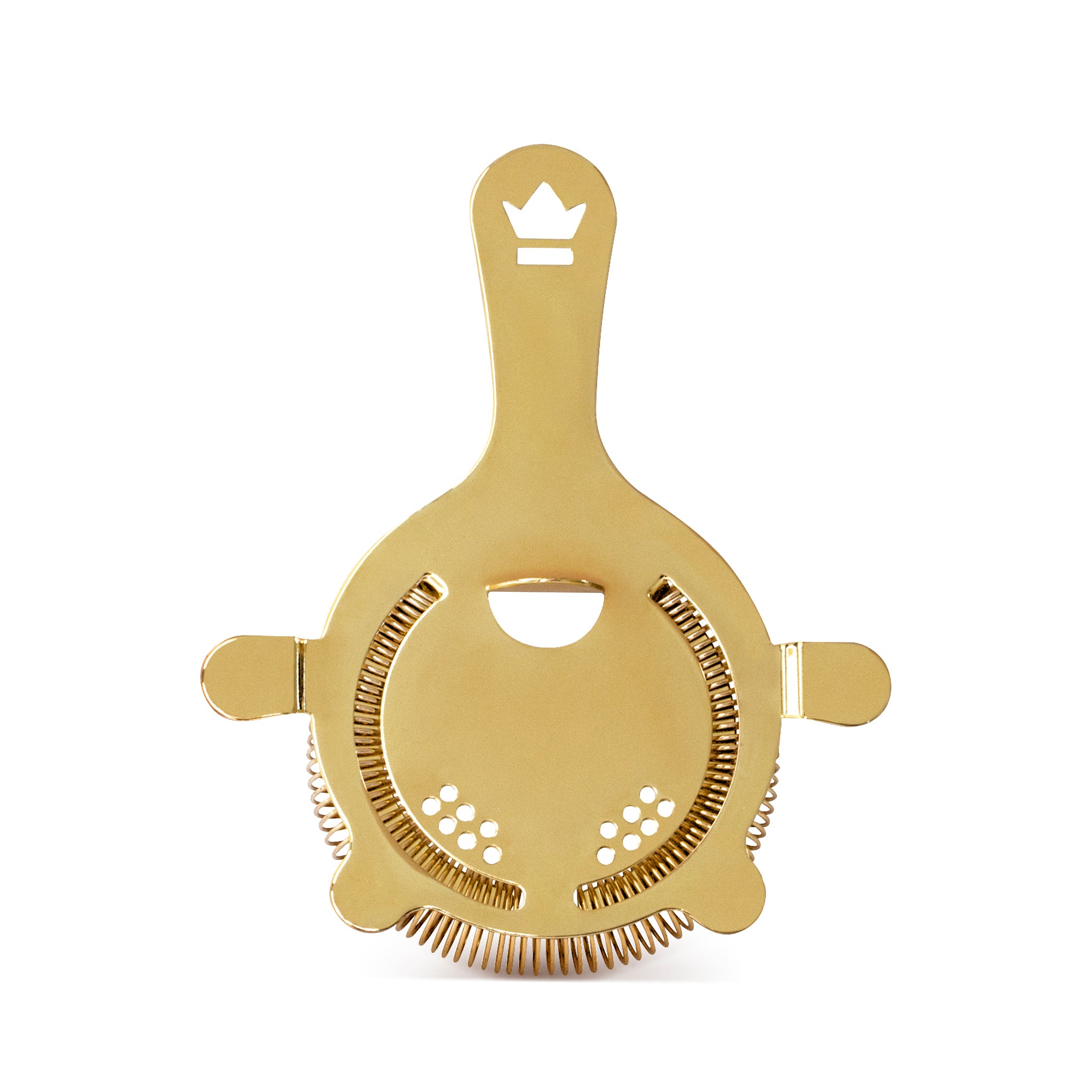 Premium BUSWELL® 4-Prong Gold Plated Cocktail Strainer - Bar Tool for Mixing Martinis, Margaritas & Craft Cocktails - Perfect for Home Bars & Professional Bartenders