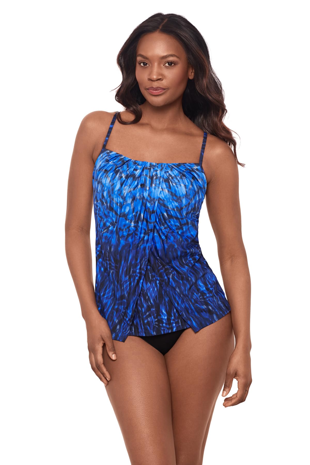 Miraclesuit Women's Adjustable Strap Soft Cup Tankini Top - Flattering Swimwear for Women | Perfect for Beach Vacations, Pool Parties & Summer Getaways