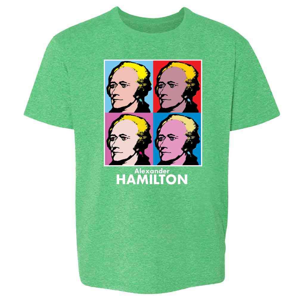 Alexander Hamilton Pop Art Graphic T-Shirt for Kids & Youth - Boys & Girls - Fun American History Tee for School, Parties & Patriotic Events