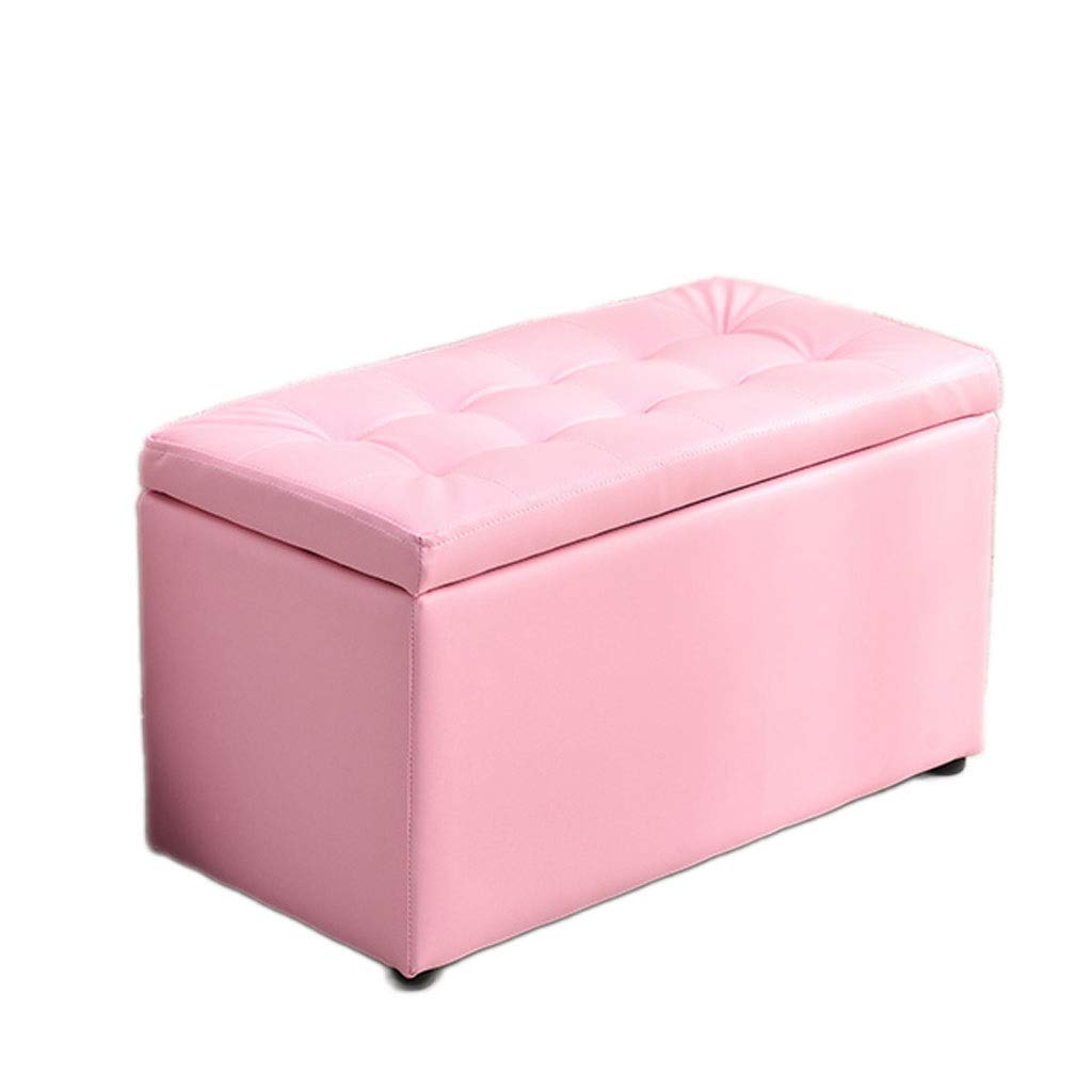 Wooden Shoe Storage Bench with PU Upholstered Seat & Lid - 60x40x40cm Waterproof Non-Slip Entryway Organizer | Perfect for Hallway, Bedroom, or Mudroom Shoe Storage (Pink)