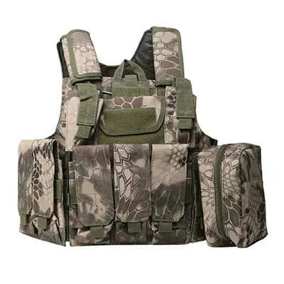 1000D Nylon MOLLE System Tactical Vest - Military Grade Ghost Plate Carrier for Airsoft, Hunting & Outdoor Adventures