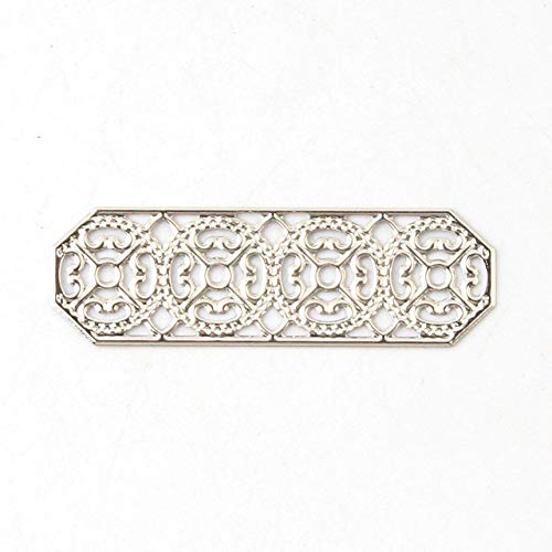 30pcs Silver Tone Filigree Wraps Spacer Connectors - Jewelry Making Charms & Pendants for DIY Crafting - Perfect for Necklaces, Bracelets, Earrings & Handmade Jewelry Designs