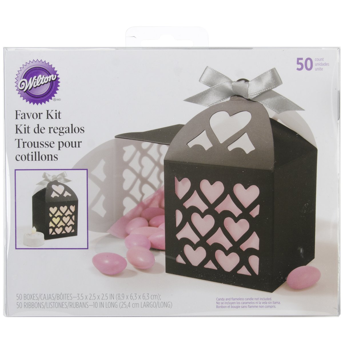 Wilton Black Paper Lantern Favor Boxes - 50 Pack for Wedding Decorations, Party Supplies & Chinese New Year Decor