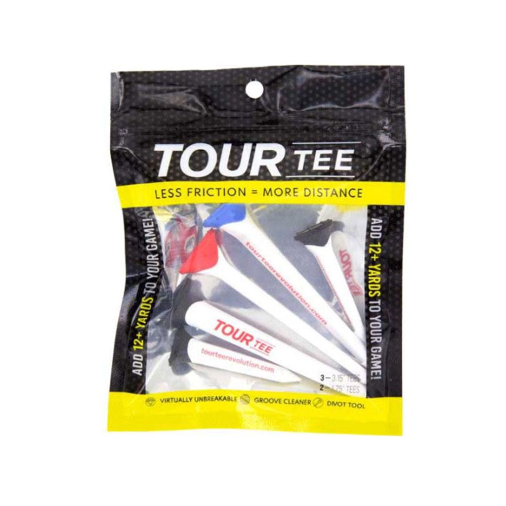 TourTee Revolution Golf Tee Combo - 5 Pack Premium Golf Tees for Improved Accuracy & Distance | Perfect for Driving Range & Course Play