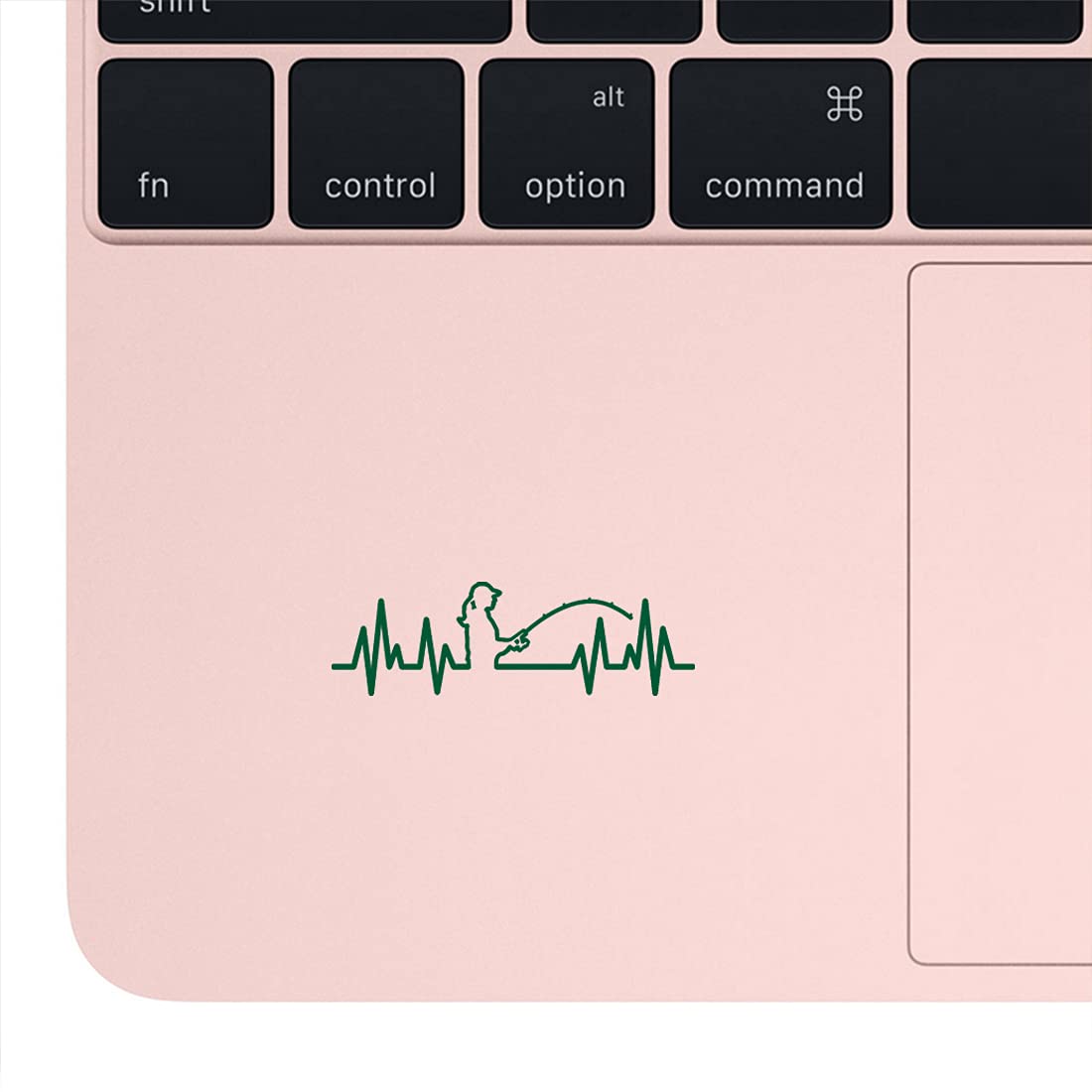 Premium Waterproof Vinyl Decal Stickers - Heartbeat Woman Fishing Design (Green, Set of 2) for Laptop, Phone, Helmet, Car Window, Mug, Cup, Wall Decor | Perfect for Outdoor Enthusiasts & Fishing Lovers