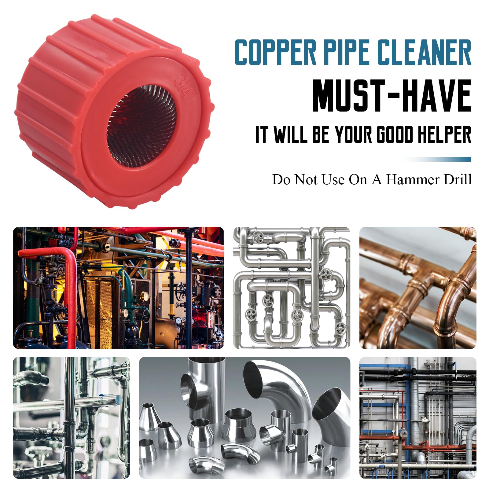 3-Pack Copper Pipe Cleaner Set - 1/2