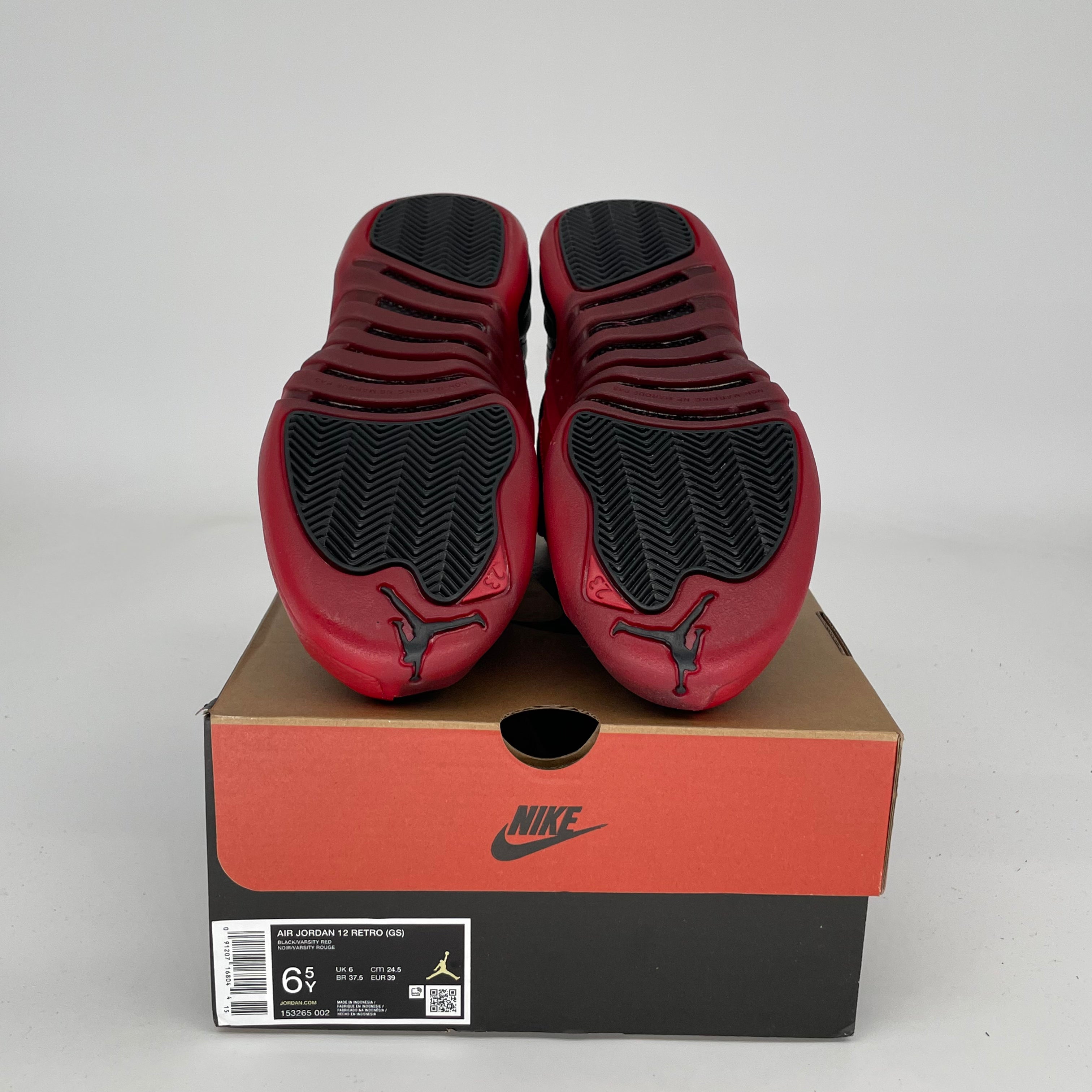 Original Air Jordan 12 Retro 'Flu Game' Basketball Shoes - Size 6.5Y (153265-002) - Men's/Women's Sneakers for Sports, Casual Wear & Collectors