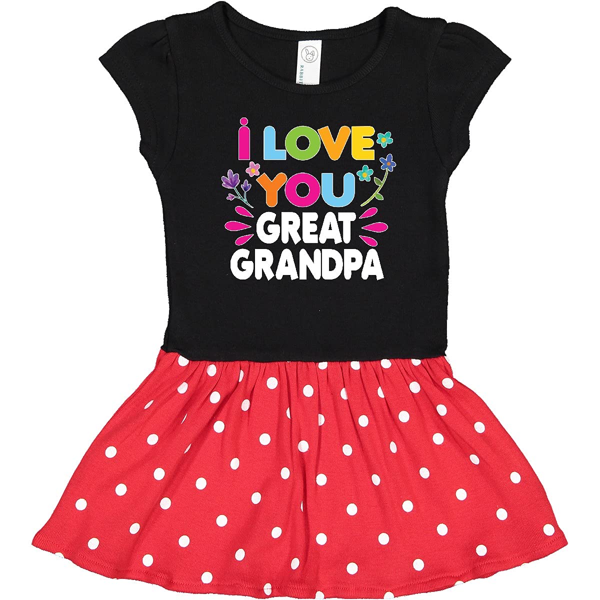 Inktastic I Love You Great Grandpa with Flowers Baby Girl Dress - Cute Outfit for Family Photos, Grandparents Day & Special Occasions