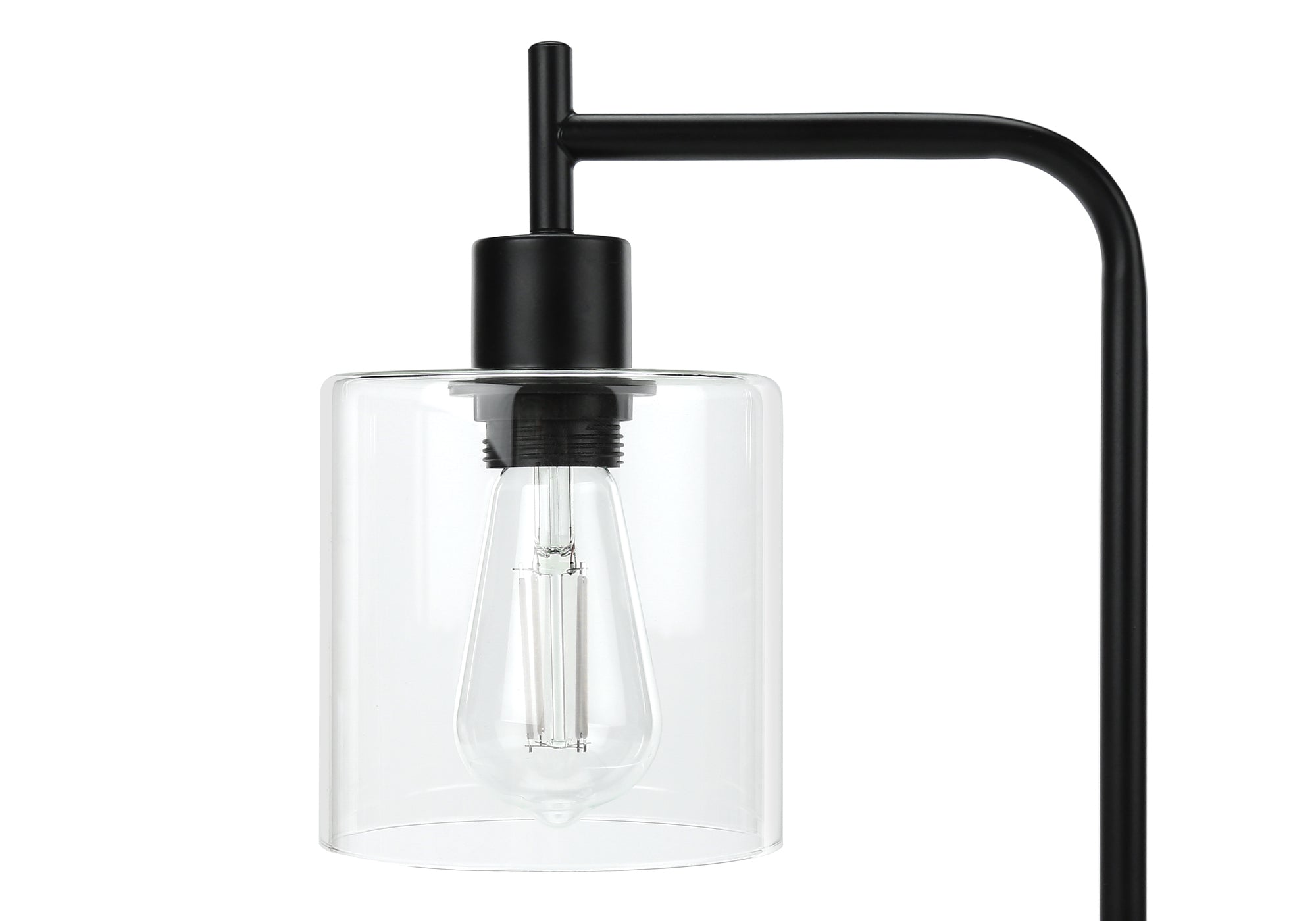 GlowTech USB Desk Lamp - Sleek Black Metal Base with Glass Shade, Modern LED Lighting for Home Office (20H Runtime, USB Powered) - Perfect for Reading, Working & Nightstand Use